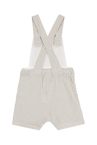 Salopette-short - Blanc et taupe