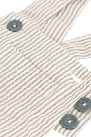 Salopette-short - Blanc et taupe