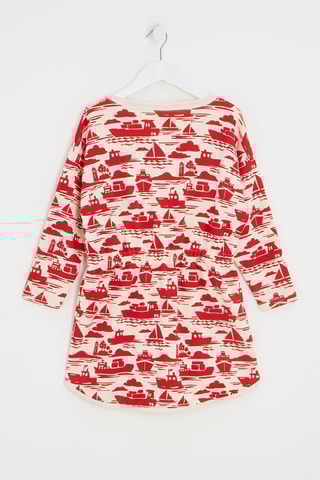 Robe - Beige et rouge