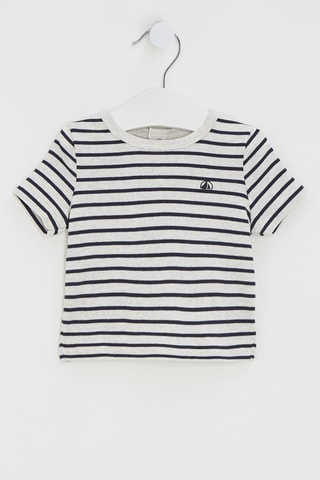 T-shirt - Gris clair chiné et bleu marine