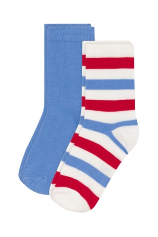2 paires de chaussettes - Bleu clair et blanc