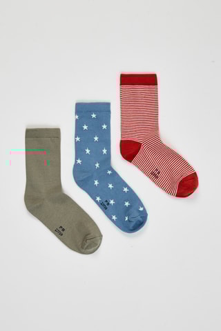 3 paires de chaussettes - Rouge et blanc