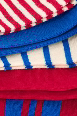 5 paires de chaussettes - Bleu cobalt et rouge