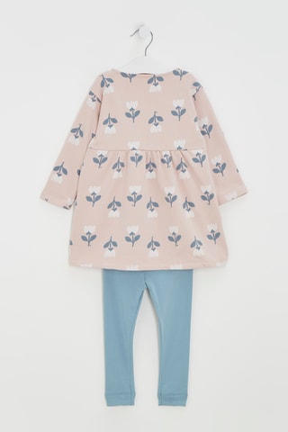 Robe et legging - Rose poudré et ciel