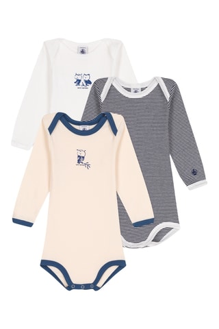 3 bodys - Blanc et beige