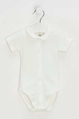 Body et salopette - Blanc et marron clair