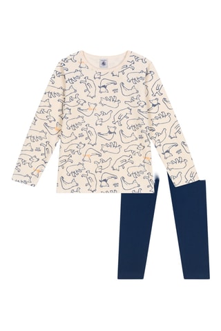 Pyjama - Beige et bleu marine