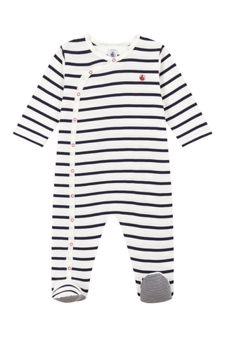 Grenouillère - Blanc et bleu marine