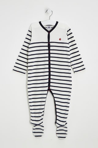 Grenouillère - Blanc et bleu marine