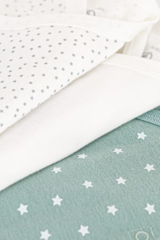 3 bodys - Blanc et vert menthe