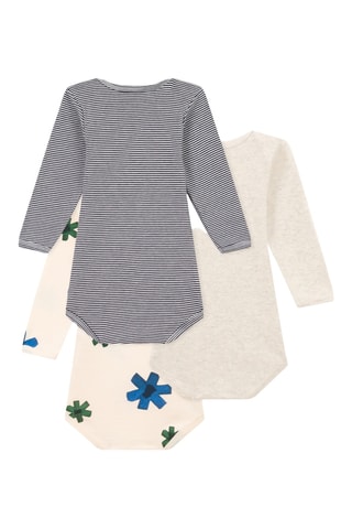 3 bodys - Ivoire et bleu marine