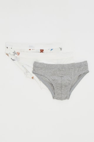 3 slips - Blanc et gris chiné