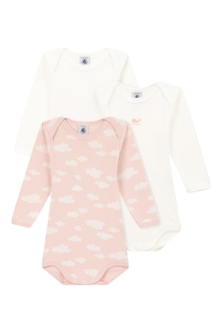 3 bodys - Ivoire et rose