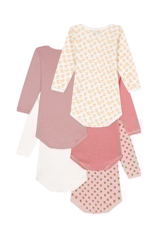 5 bodys - Ecru, rouge et vieux rose