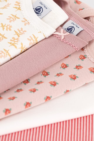 5 bodys - Ecru, rouge et vieux rose