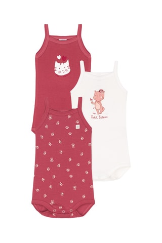 3 bodys - Bordeaux et écru