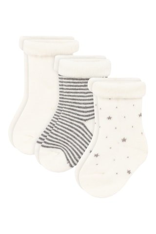 3 paires de chaussettes - Ecru et noir 