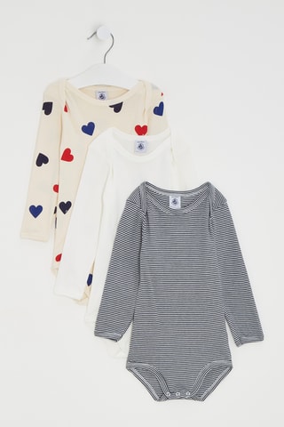 3 bodys - Blanc et beige