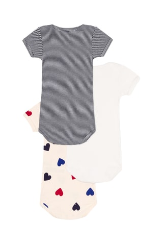 3 bodys - Blanc et beige