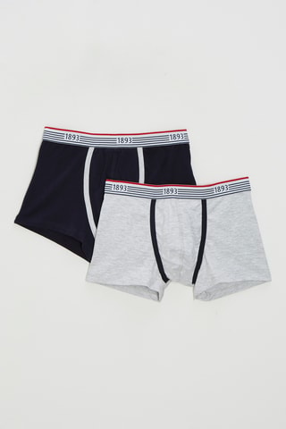 2 boxers - Noir et gris chiné