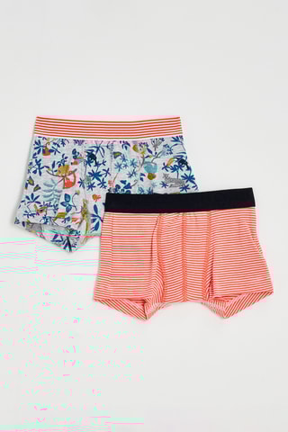 2 boxers - Blanc et rouge