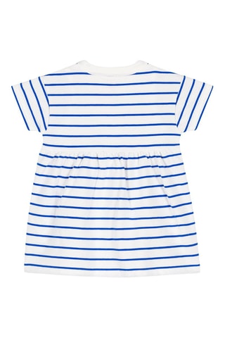 Robe à manches courtes Blanc et bleu