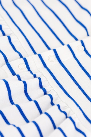 Robe à manches courtes Blanc et bleu