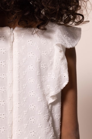 Robe à bretelles volantées Blanc