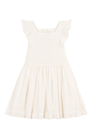 Robe à bretelles volantées Blanc