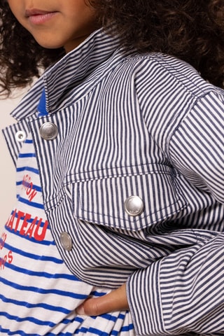 Veste à manches longues Bleu et blanc