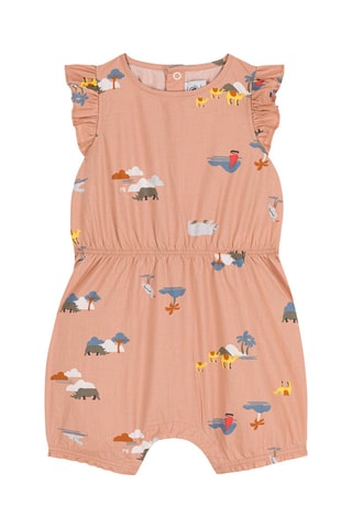 Combinaison à manches volantées. Rose