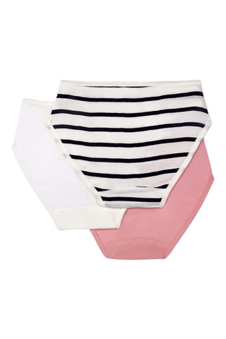 3 culottes - Blanc et rose