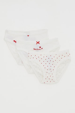 3 culottes - Blanc et rouge