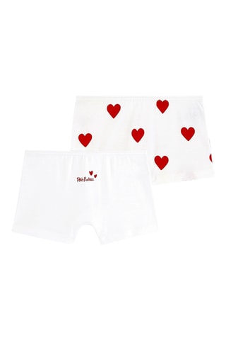 2 boxers - Blanc et rouge