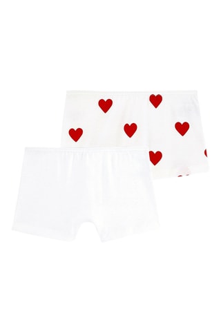 2 boxers - Blanc et rouge