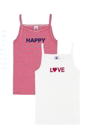 2 débardeurs - Rouge et blanc