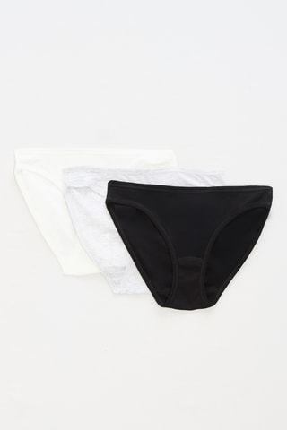 3 culottes - Blanc et gris clair chiné