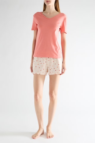 Pyjama - Corail et blanc