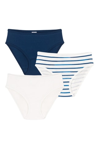 3 culottes - Blanc et bleu marine