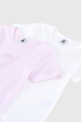 2 t-shirts - Blanc et rose