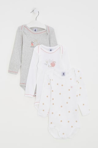 3 bodys - Gris et blanc 