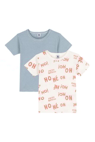 2 t-shirts - Bleu marine et blanc