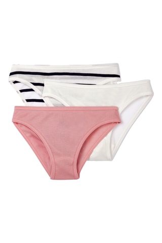 3 culottes - Blanc et rose