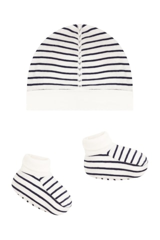 Bonnet et chaussons - Blanc et noir