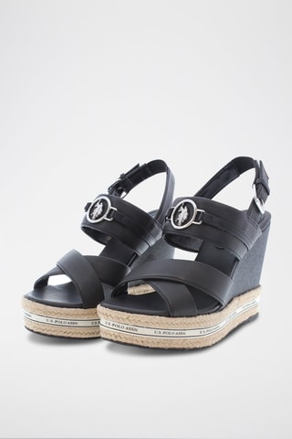 Sandalen met Sleehak Aylin - Zwart