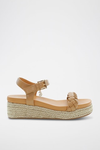Sandalen met Sleehak Astrid - Camel en Beige