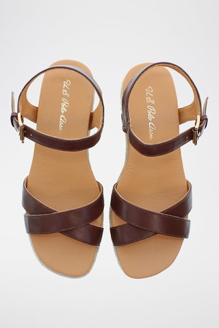 Sandalen met Sleehak Astrid - Bruin en Beige