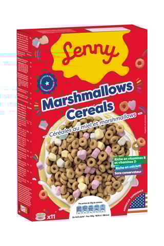 6 Céréales marshmallows lenny - Miel et marshmallow - 325 g