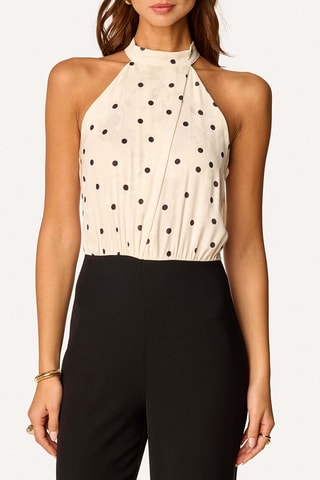 Combinaison sans manches - Écru et noir