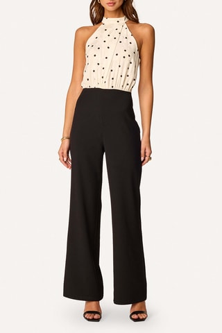 Combinaison sans manches - Écru et noir